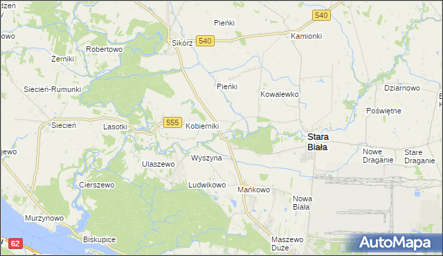 mapa Srebrna gmina Stara Biała, Srebrna gmina Stara Biała na mapie Targeo