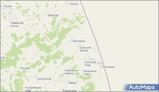 mapa Zubrzyca Wielka, Zubrzyca Wielka na mapie Targeo