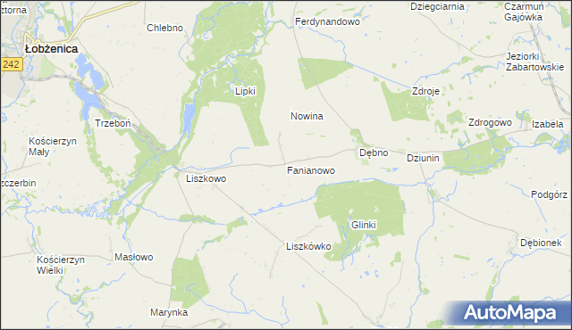 mapa Fanianowo, Fanianowo na mapie Targeo
