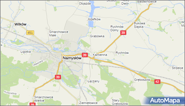 mapa Kamienna gmina Namysłów, Kamienna gmina Namysłów na mapie Targeo