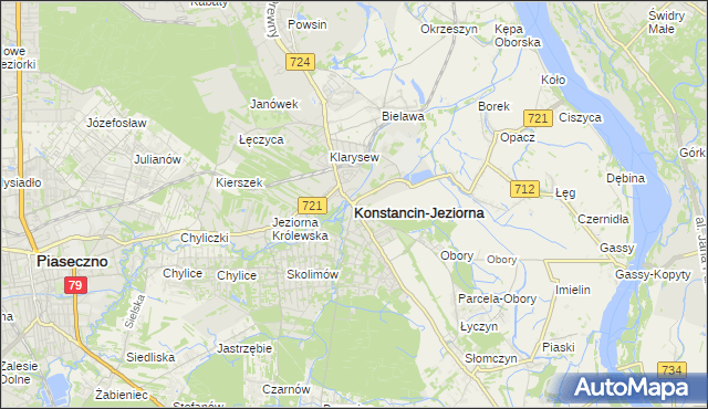 mapa Konstancin-Jeziorna, Konstancin-Jeziorna na mapie Targeo