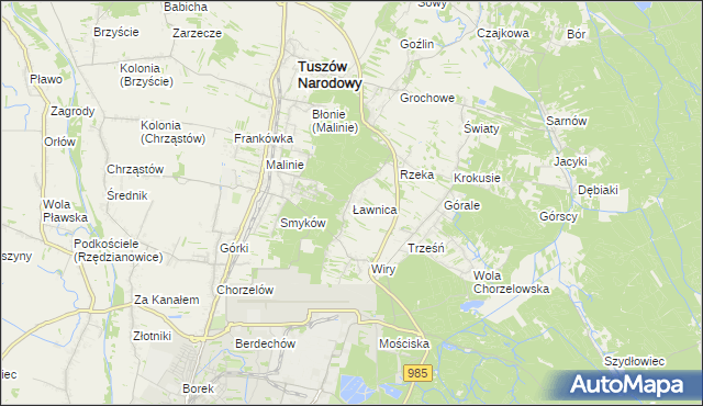 mapa Ławnica, Ławnica na mapie Targeo