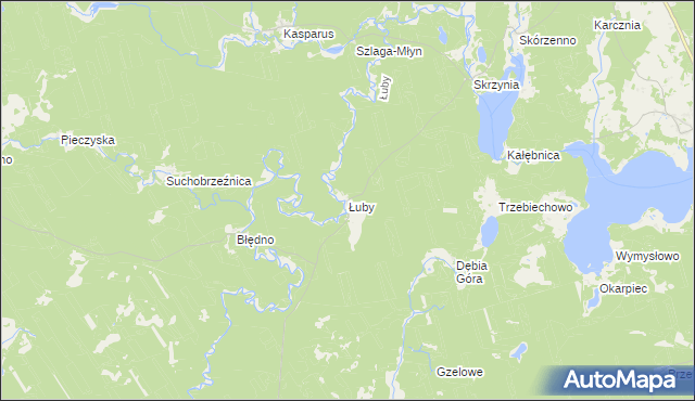 mapa Łuby gmina Osiek, Łuby gmina Osiek na mapie Targeo