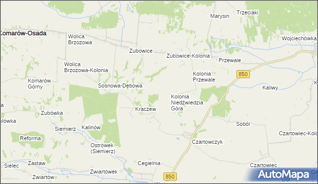 mapa Niedźwiedzia Góra, Niedźwiedzia Góra na mapie Targeo