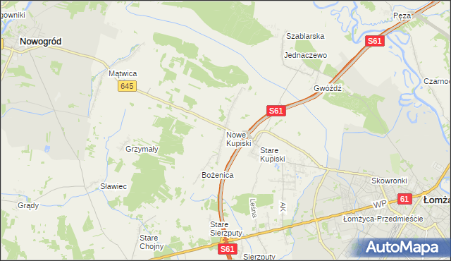 mapa Nowe Kupiski, Nowe Kupiski na mapie Targeo