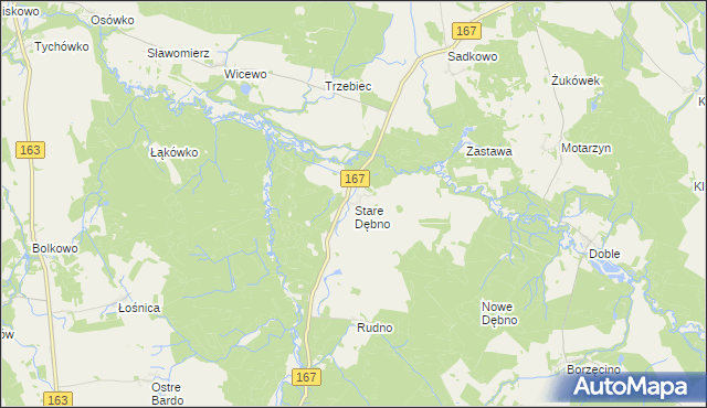 mapa Stare Dębno, Stare Dębno na mapie Targeo