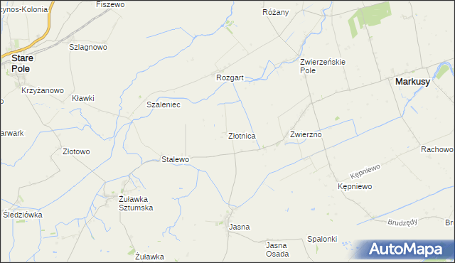 mapa Złotnica, Złotnica na mapie Targeo