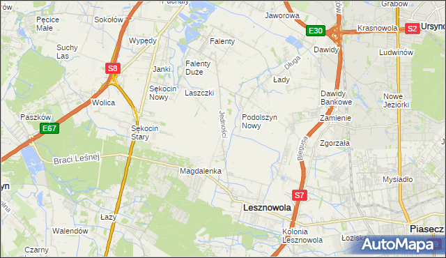 mapa Janczewice, Janczewice na mapie Targeo