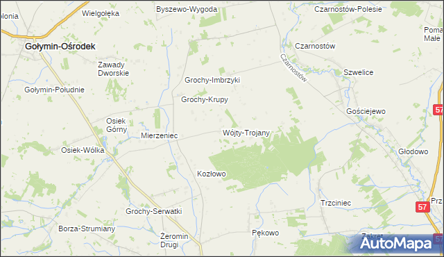 mapa Wójty-Trojany, Wójty-Trojany na mapie Targeo