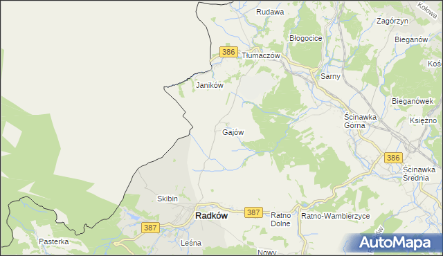 mapa Gajów, Gajów na mapie Targeo