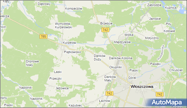 mapa Danków Duży, Danków Duży na mapie Targeo