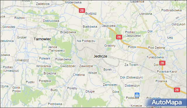 mapa Jedlicze, Jedlicze na mapie Targeo