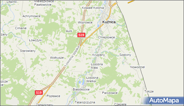 mapa Kruglany, Kruglany na mapie Targeo