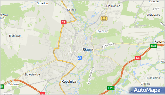 mapa Słupska, Słupsk na mapie Targeo