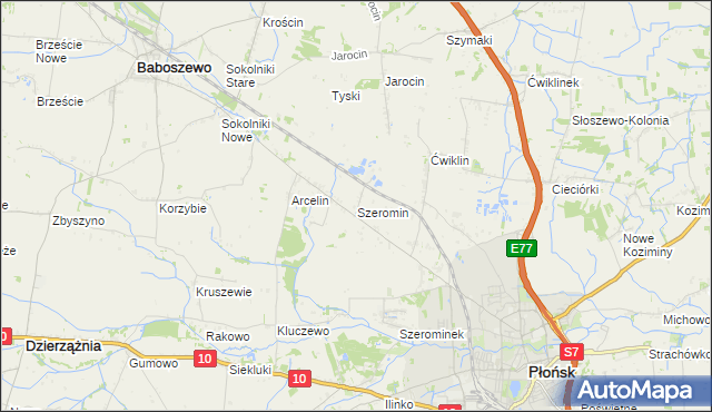 mapa Szeromin, Szeromin na mapie Targeo
