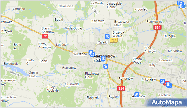 mapa Aleksandrów Łódzki, Aleksandrów Łódzki na mapie Targeo