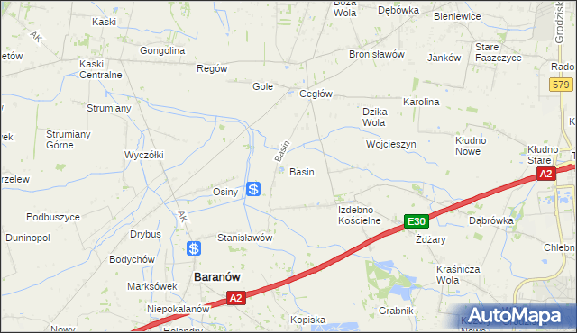 mapa Basin gmina Baranów, Basin gmina Baranów na mapie Targeo