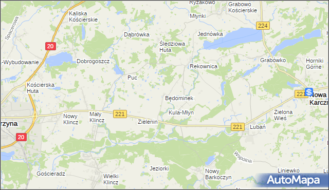 mapa Będominek, Będominek na mapie Targeo