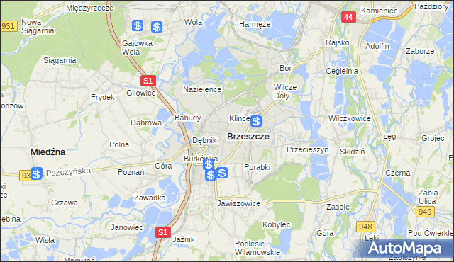 mapa Brzeszcze, Brzeszcze na mapie Targeo