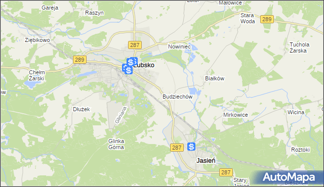 mapa Budziechów, Budziechów na mapie Targeo