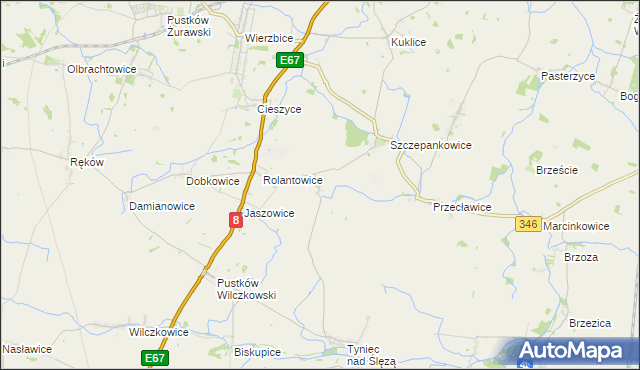 mapa Budziszów gmina Kobierzyce, Budziszów gmina Kobierzyce na mapie Targeo