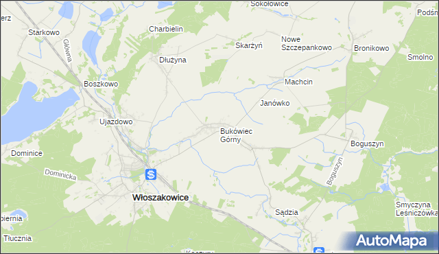 mapa Bukówiec Górny, Bukówiec Górny na mapie Targeo