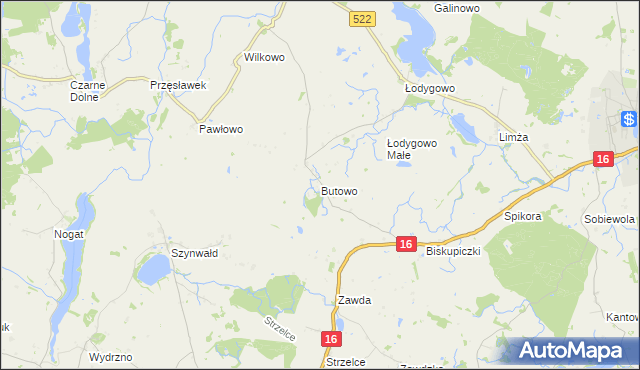 mapa Butowo, Butowo na mapie Targeo