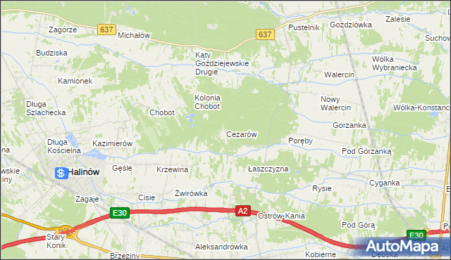 mapa Cezarów, Cezarów na mapie Targeo