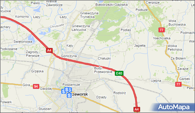mapa Chałupki gmina Przeworsk, Chałupki gmina Przeworsk na mapie Targeo