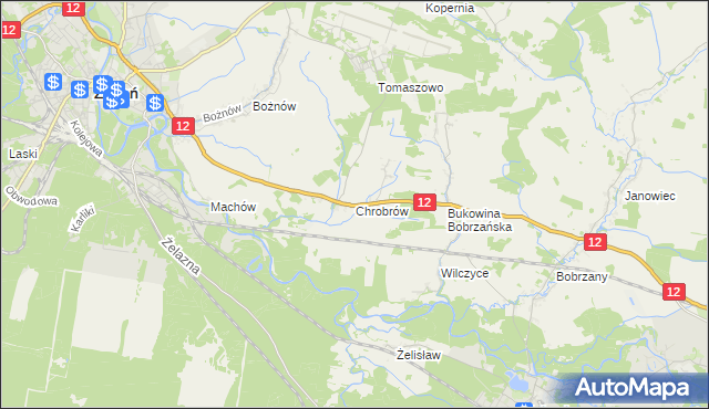 mapa Chrobrów, Chrobrów na mapie Targeo