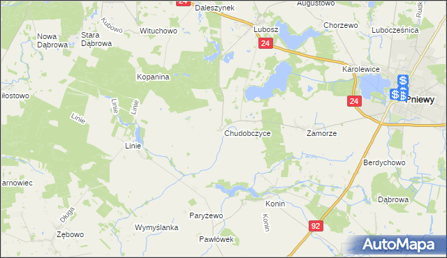 mapa Chudobczyce, Chudobczyce na mapie Targeo