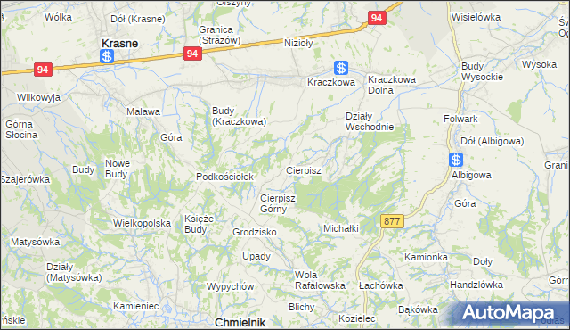 mapa Cierpisz gmina Łańcut, Cierpisz gmina Łańcut na mapie Targeo