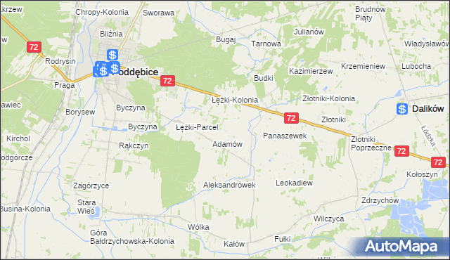 mapa Ciężków gmina Poddębice, Ciężków gmina Poddębice na mapie Targeo