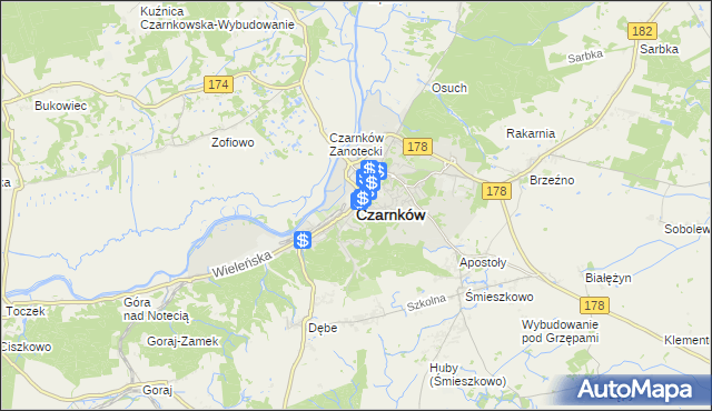 mapa Czarnków, Czarnków na mapie Targeo