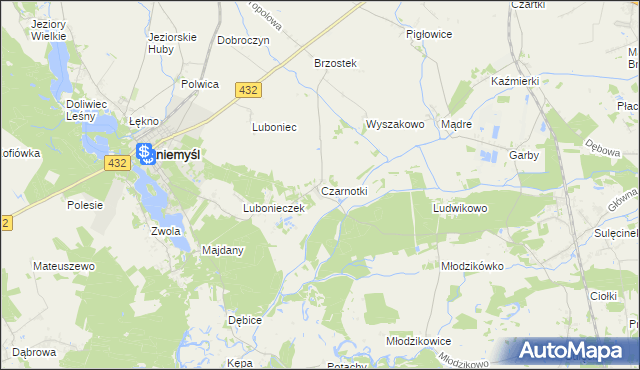 mapa Czarnotki, Czarnotki na mapie Targeo