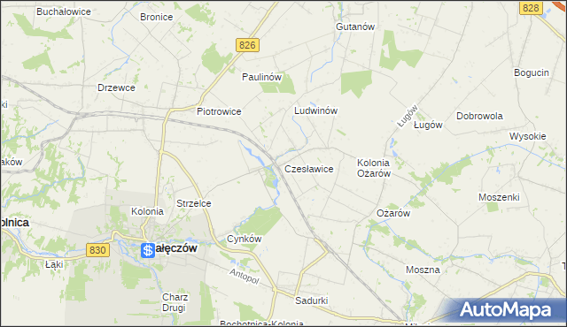 mapa Czesławice gmina Nałęczów, Czesławice gmina Nałęczów na mapie Targeo