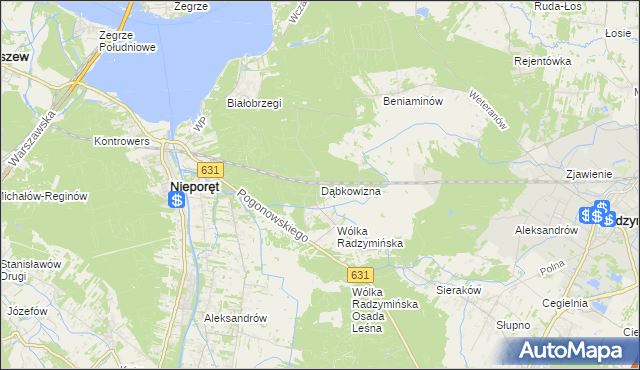 mapa Dąbkowizna, Dąbkowizna na mapie Targeo