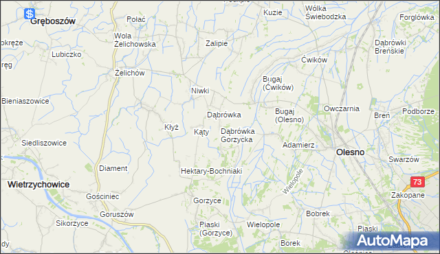 mapa Dąbrówka Gorzycka, Dąbrówka Gorzycka na mapie Targeo