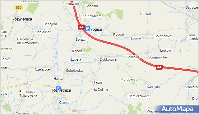 mapa Dobkowice gmina Chłopice, Dobkowice gmina Chłopice na mapie Targeo