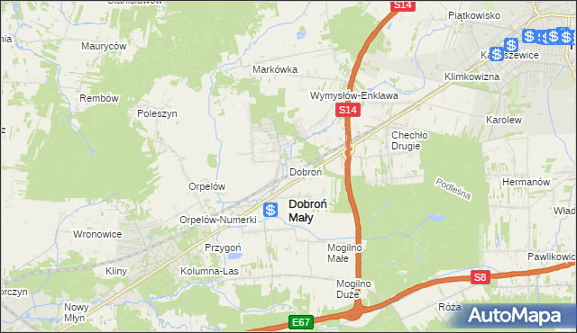 mapa Dobroń, Dobroń na mapie Targeo