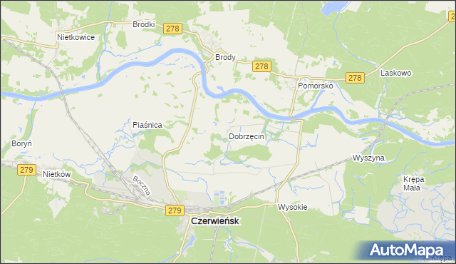 mapa Dobrzęcin, Dobrzęcin na mapie Targeo