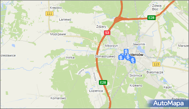 mapa Domastryjewo, Domastryjewo na mapie Targeo