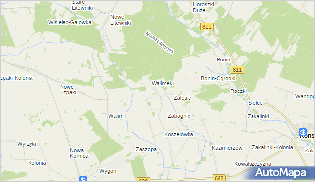 mapa Dubicze gmina Sarnaki, Dubicze gmina Sarnaki na mapie Targeo