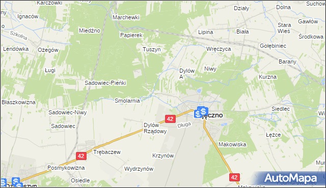 mapa Dylów Szlachecki, Dylów Szlachecki na mapie Targeo