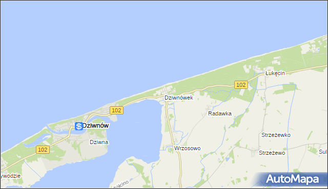 mapa Dziwnówek, Dziwnówek na mapie Targeo