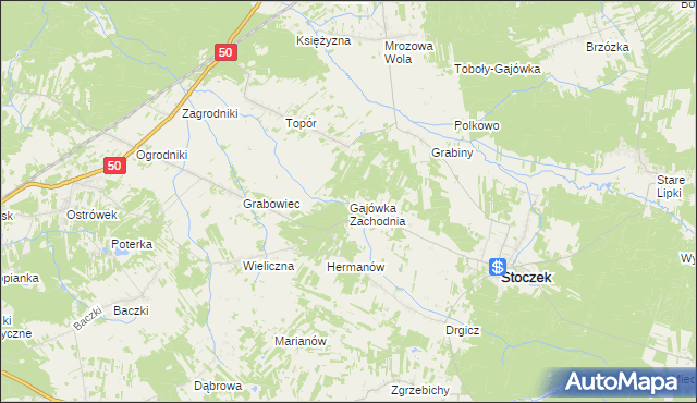 mapa Gajówka Zachodnia, Gajówka Zachodnia na mapie Targeo