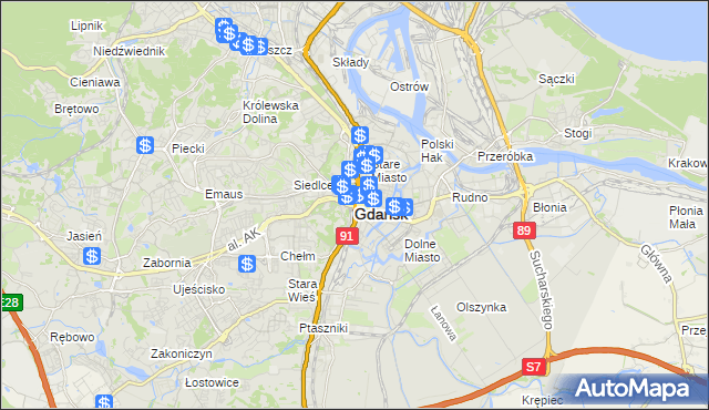 mapa Gdańska, Gdańsk na mapie Targeo