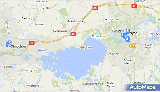 mapa Głębinów, Głębinów na mapie Targeo