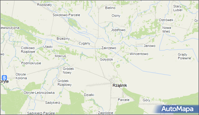 mapa Gołystok, Gołystok na mapie Targeo