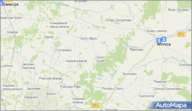 mapa Górki Duże gmina Winnica, Górki Duże gmina Winnica na mapie Targeo
